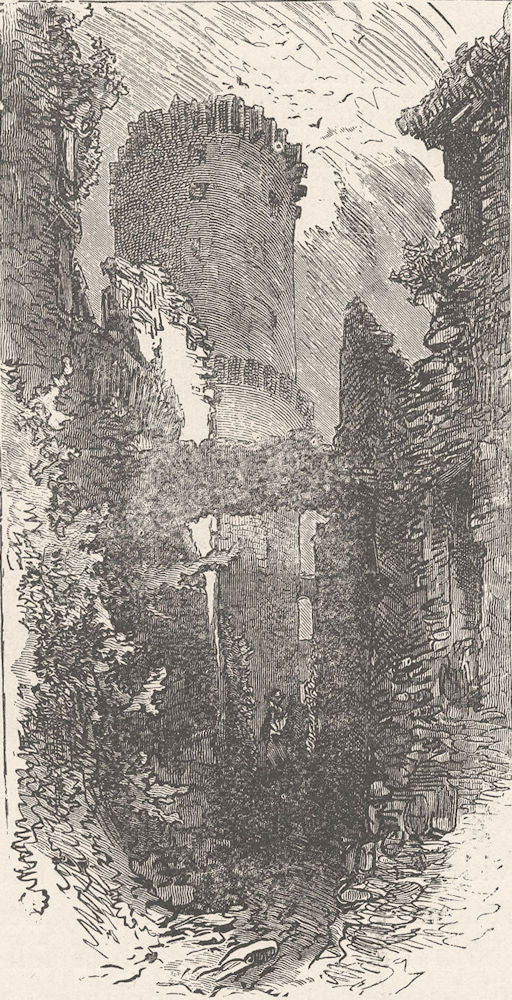 GERMANY. Entrance to Godesberg ruins 1903 old antique vintage print picture